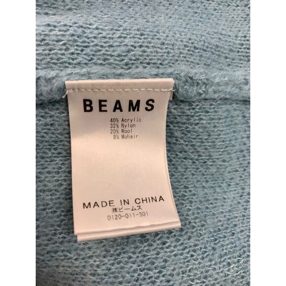 Beams Women's Small Light Blue Mohair‎ V-Neck Cardigan - Picture 4 of 8